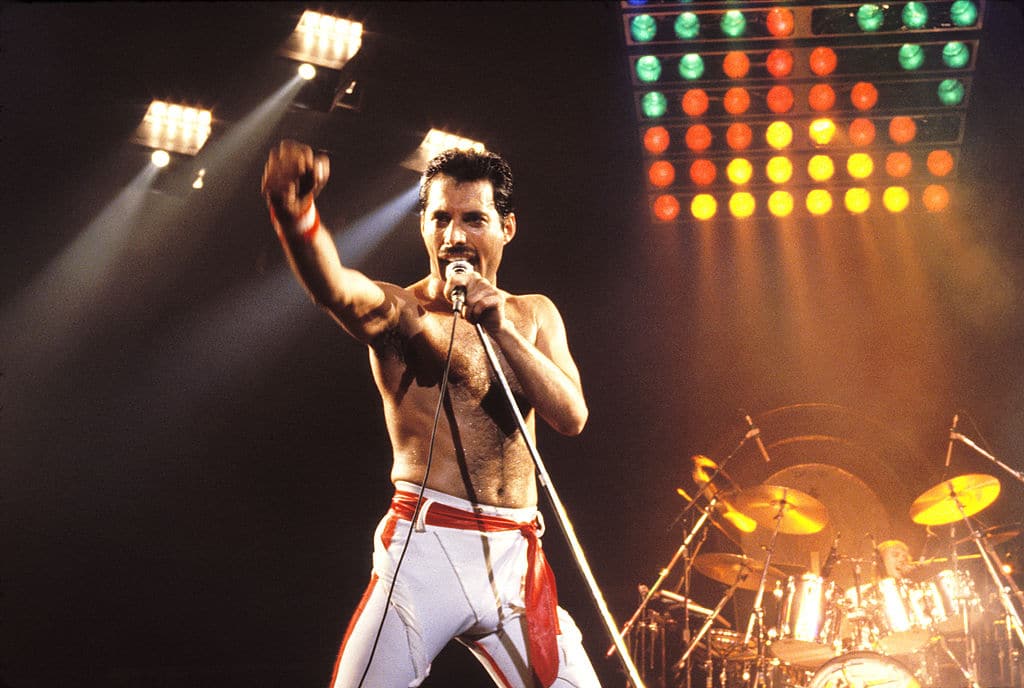 Freddie Mercury performing in California in 1982.