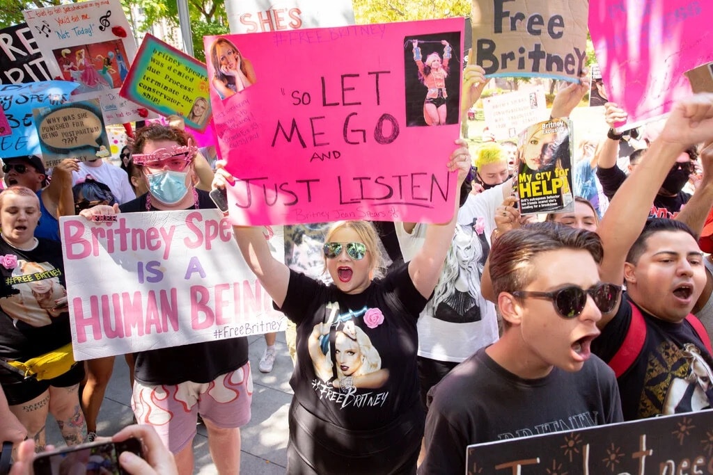 Amanda Eck at a Free Britney rally. 
