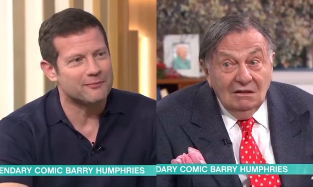 Comedian Barry Humphries praises Dermot O'Leary for 'bravely' coming out as gay