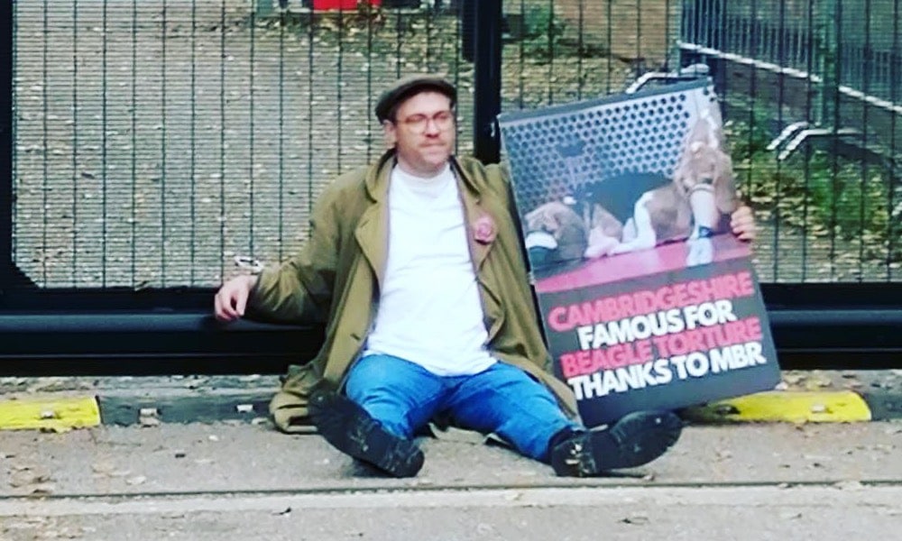 Will Young handcuffs himself to puppy farm in powerful protest against animal testing