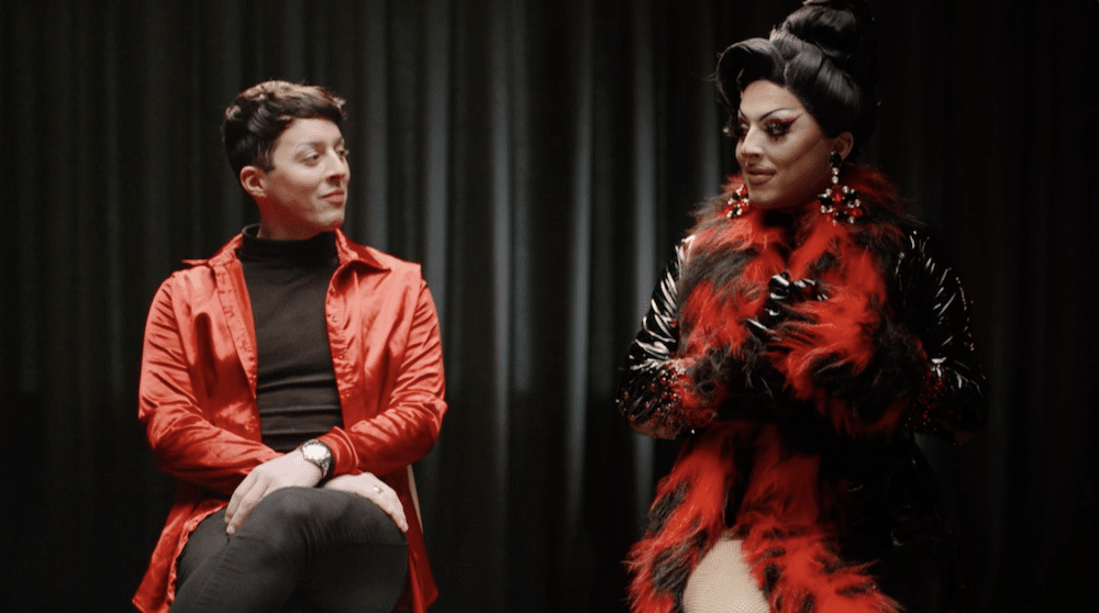 George Ward as himself, and as Cherry Valentine