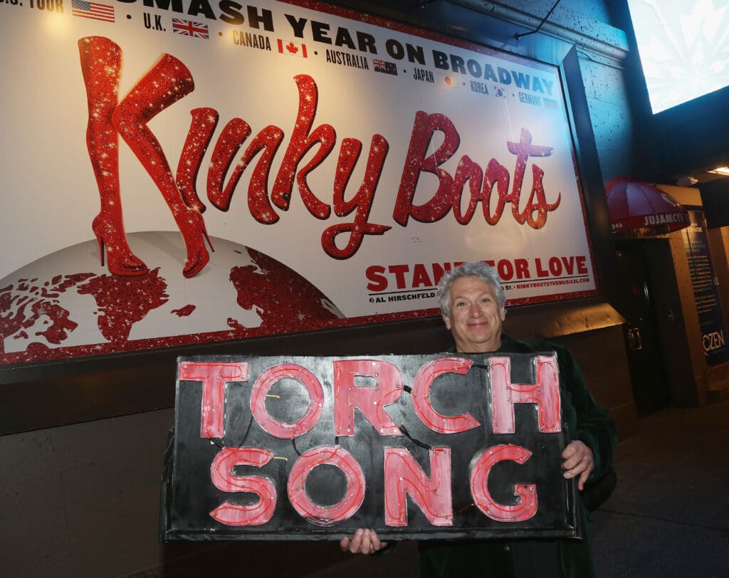 Harvey Fierstein carries &quot;the torch&quot; from the Second Stage Tony Kiser Theater to the Helen Hayes Theater where it debuted 36 years ago as Harvey Fierstein