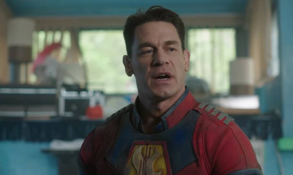 John Cena stars in the lead role of Peacemaker which is expected to premiere in the UK soon.