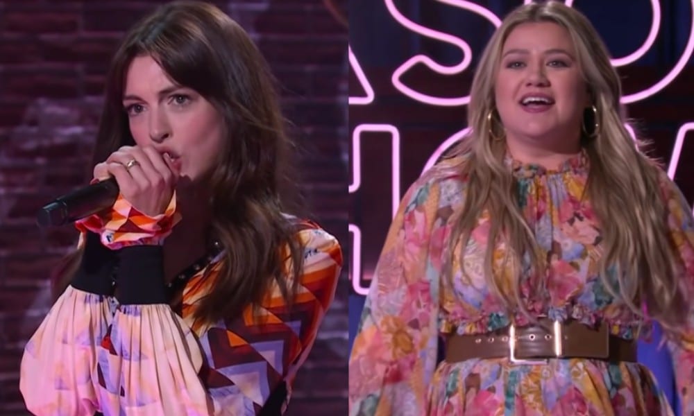 Anne Hathaway flooring Kelly Clarkson with her own song is the light we need in this dark world