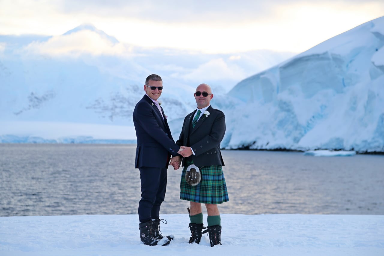 Gay couple tie knot in British Antarctic Territory's first same-sex wedding