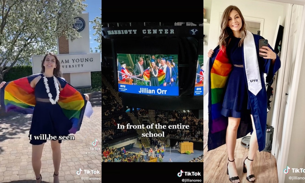 Mormon university student flashes rainbow flag while graduating in stunning act of defiance