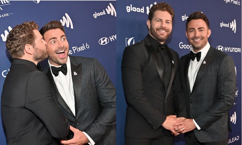 Jaymes Vaughan and Jonathan Bennett attend the 33rd Annual GLAAD Media Awards