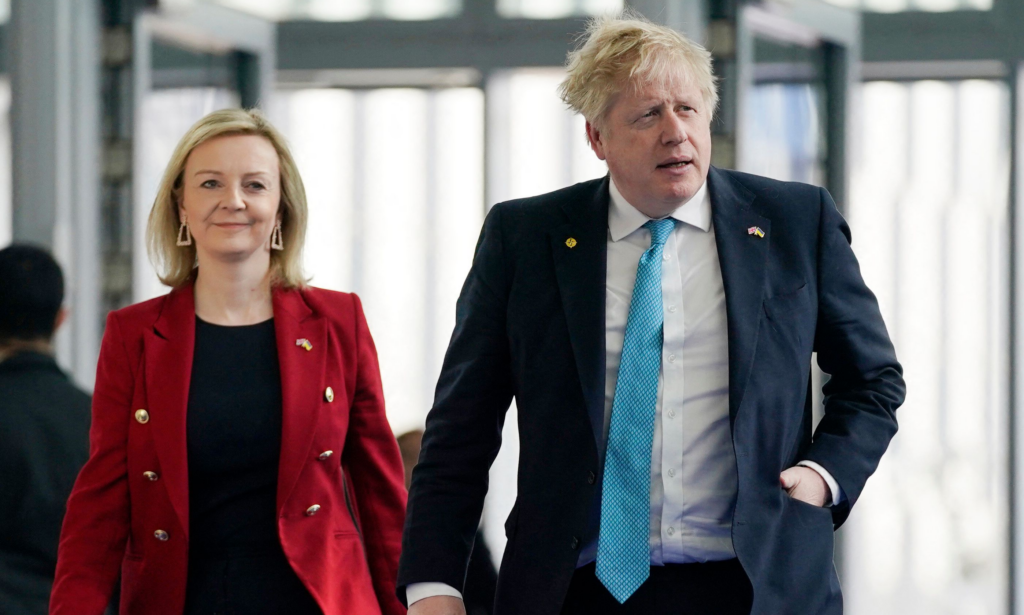 Liz Truss and Boris Johnson