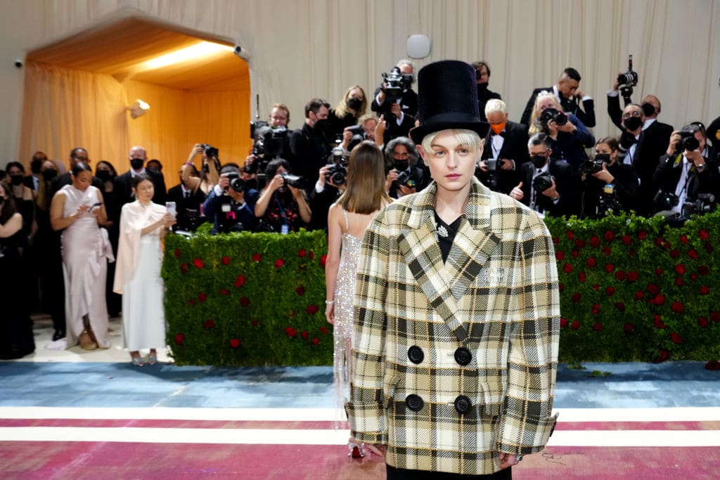 Emma Corrin attends The 2022 Met Gala Celebrating &quot;In America: An Anthology of Fashion&quot; at The Metropolitan Museum of Art.