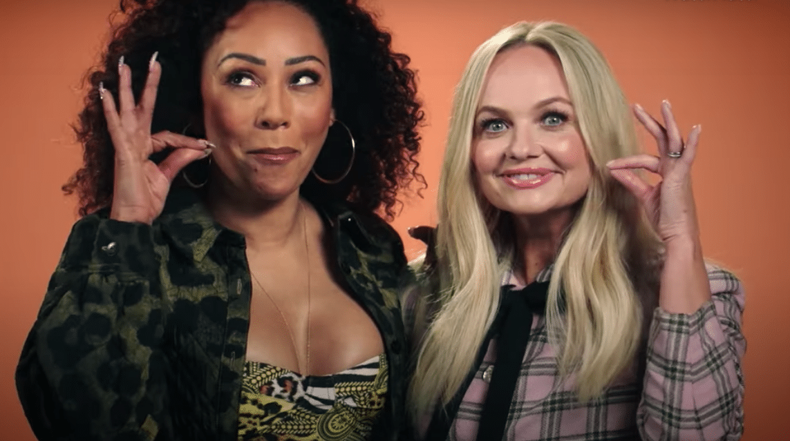 Spice Girls Mel B and Emma Bunton entering The Circle to give us what we really, really want