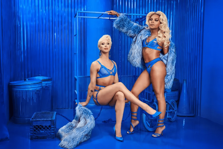 Drag Race icons Brooke Lynn Hytes and Vanessa Vanjie Mateo star in Bluebella's Pride campaign