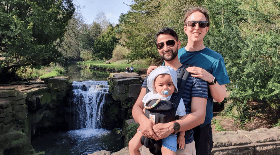 Adam and Daniyal with their son Sadam. 