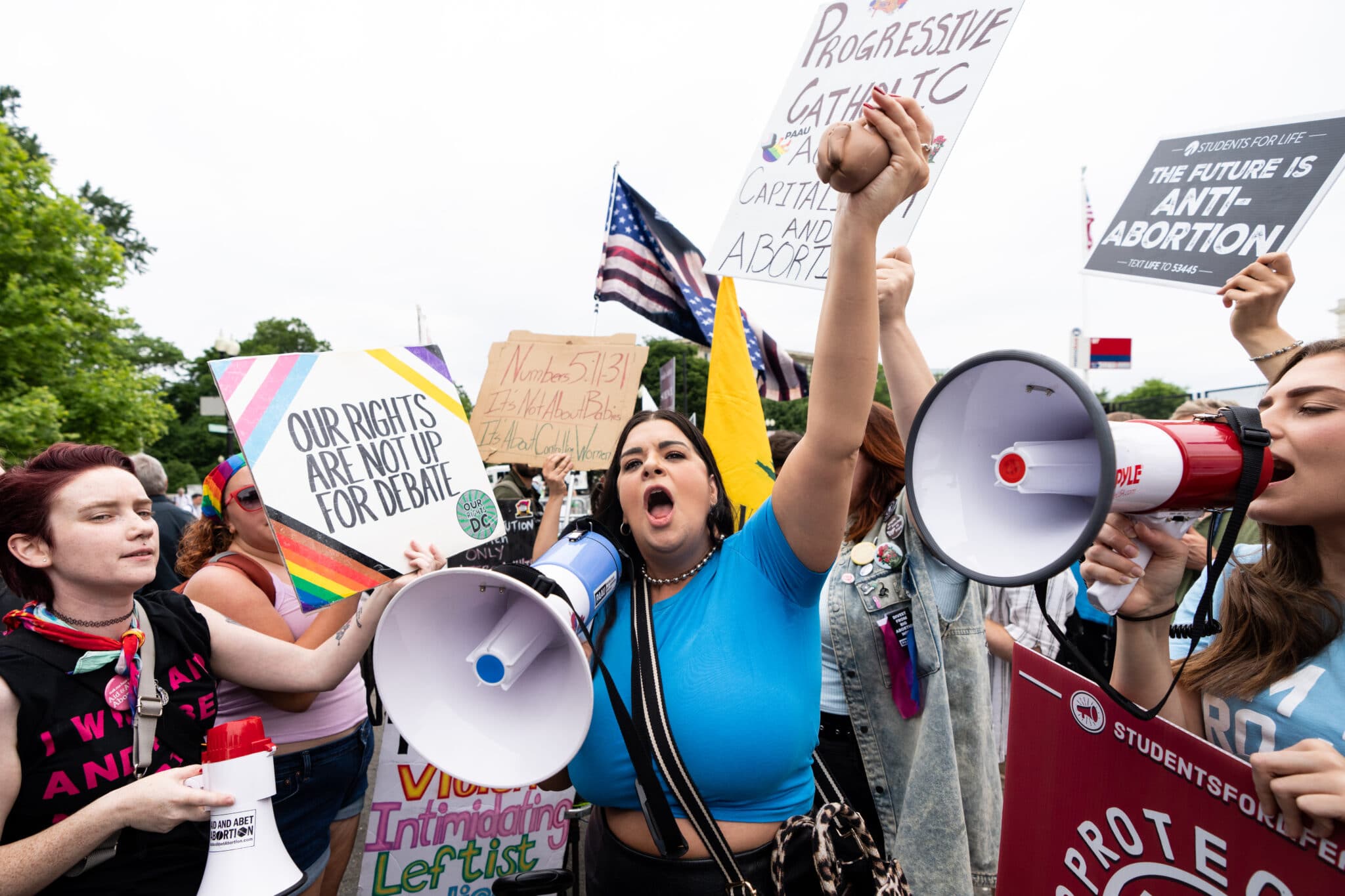 Abortion rights protesters tell powerful, personal stories outside Supreme Court