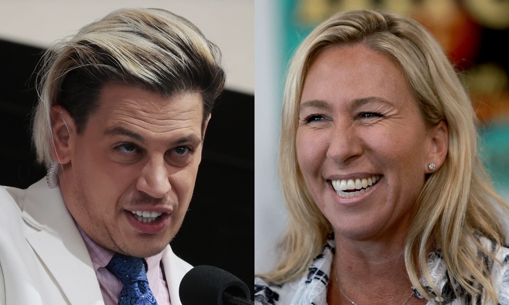 Milo Yiannopoulos working as unpaid intern for viciously anti-LGBTQ+ Marjorie Taylor Greene