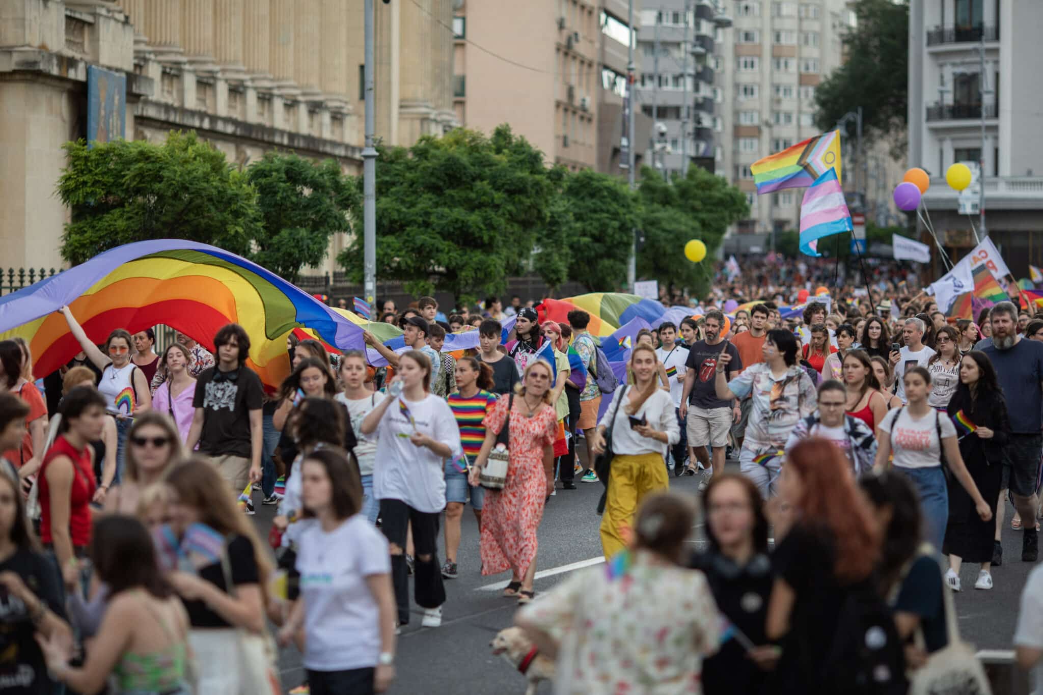 Thousands march in joyful Bucharest Pride as government mulls 'gay propaganda' bill