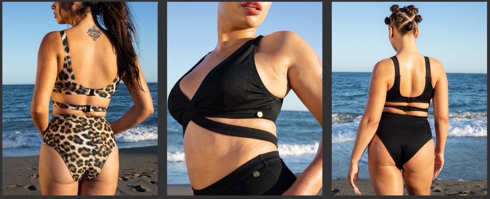 Three designs of Zoah Swimwear 