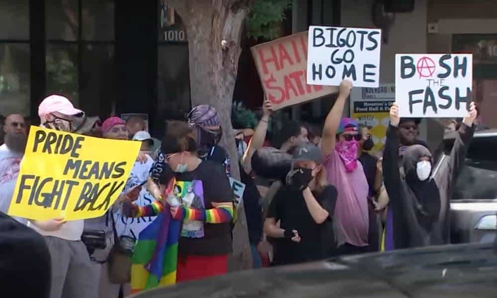 ABBA used to drown out anti-LGBTQ+ 'bigots' in 'Nazi regalia' protesting drag brunch