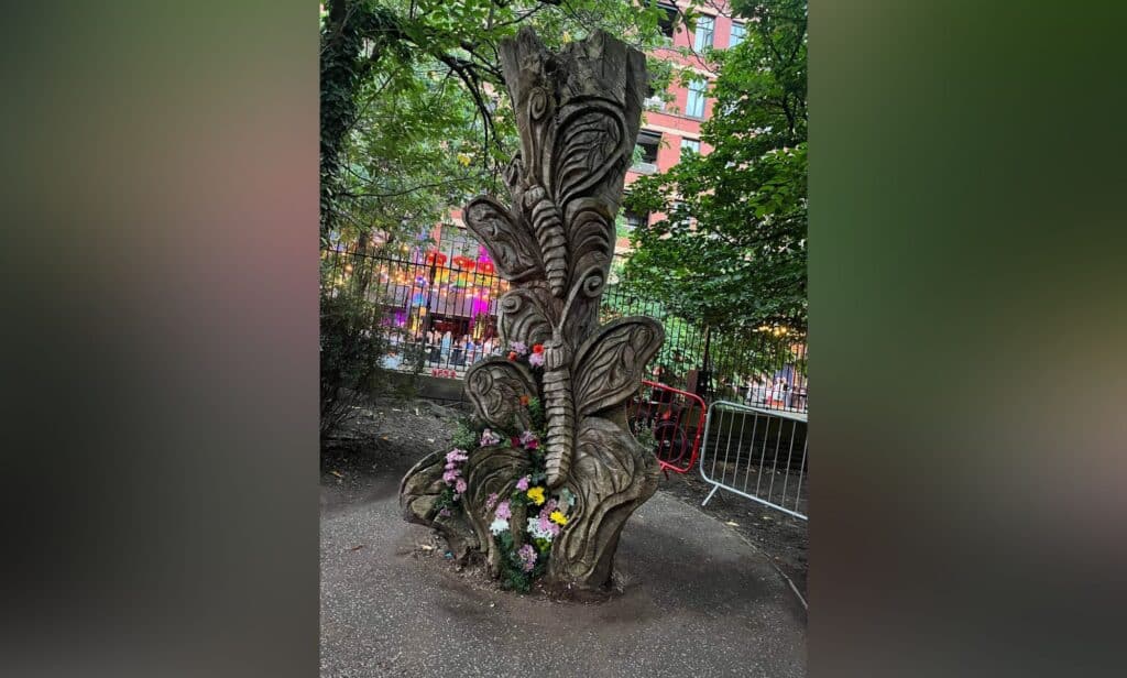 An image of the National Trans Memorial in Manchester