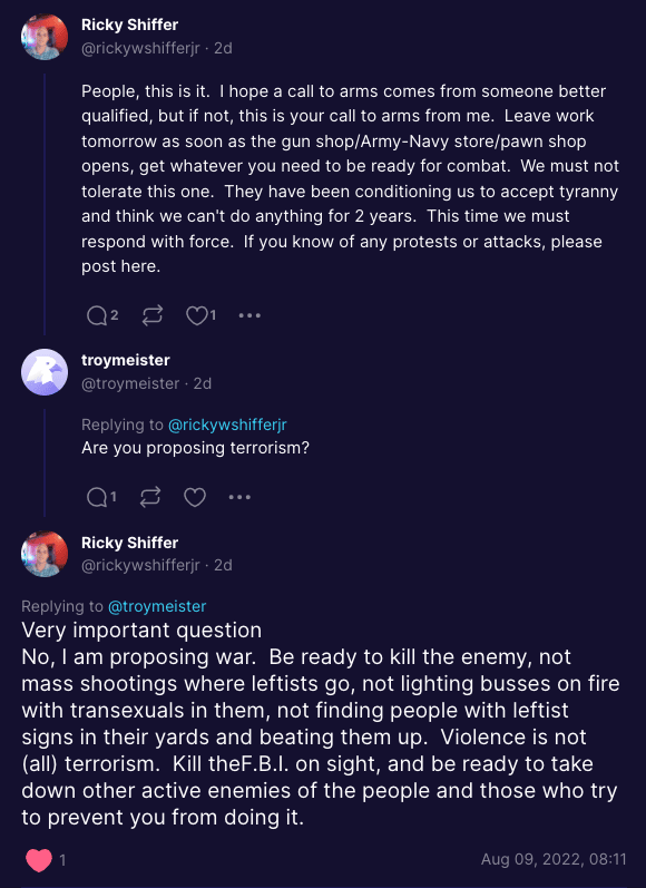 Far-right conspiracy theorist Ricky Shiffer