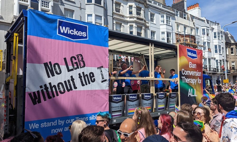 Wickes' powerful Pride float bizarrely labelled 'homophobic' by The Telegraph newspaper