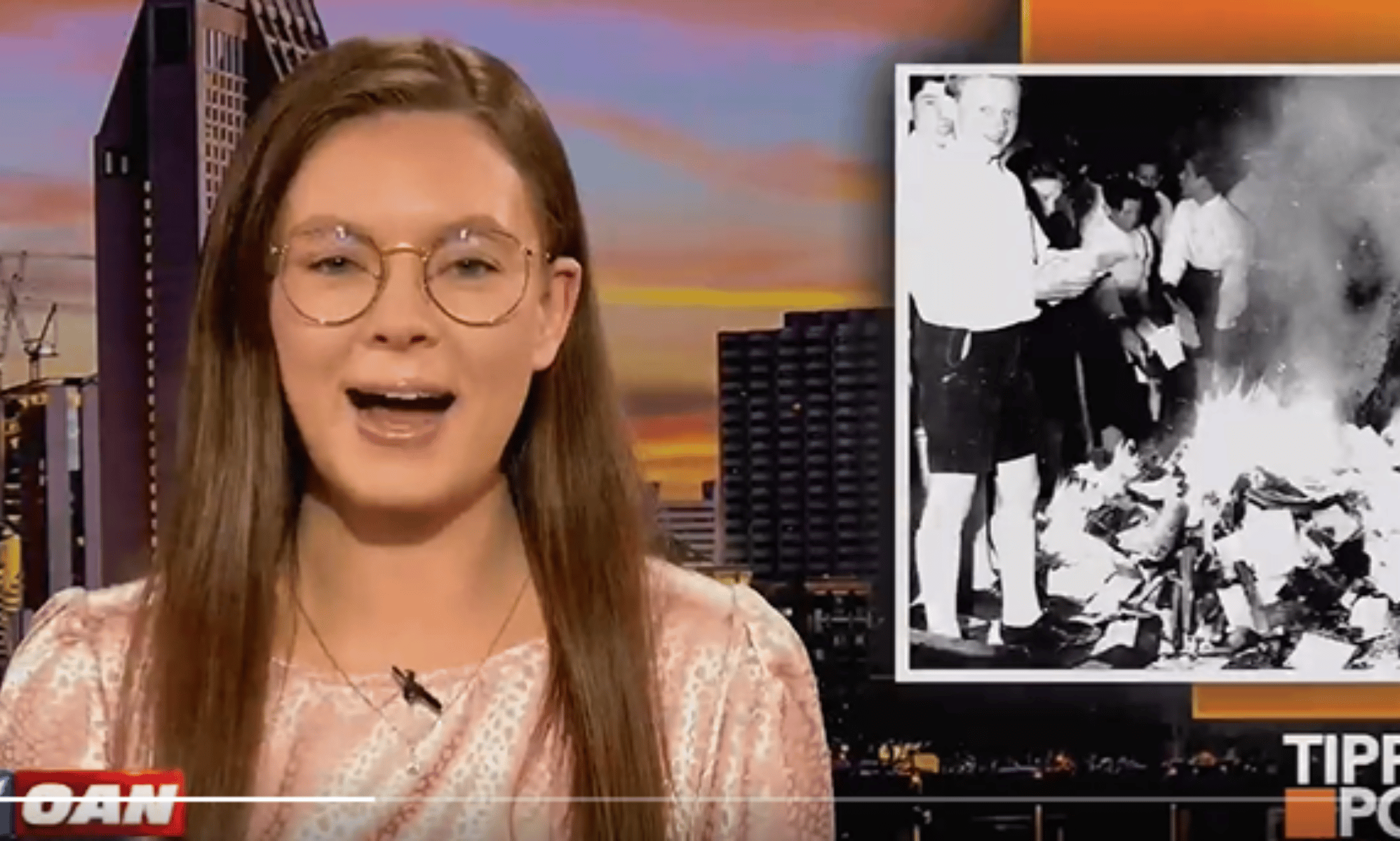 Right-wing journalist uses Nazi book-burning picture while calling LGBTQ+ books 'filth'