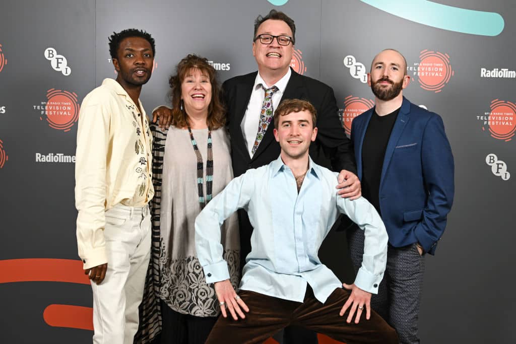 Jill Nalder with Russell T Davies and some of the It’s a Sin cast