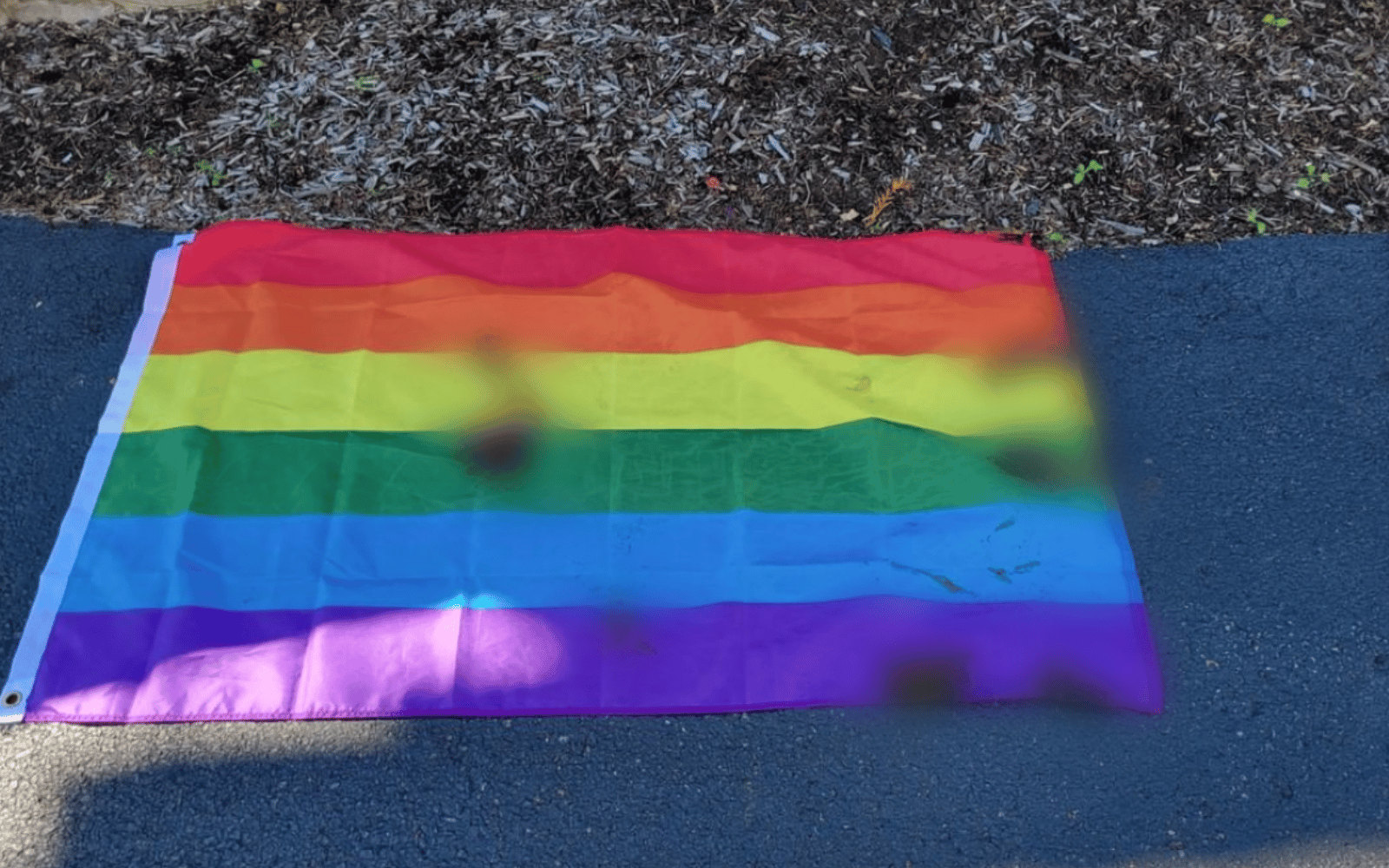 Church's Pride flag covered in faeces by disgusting homophobic thugs