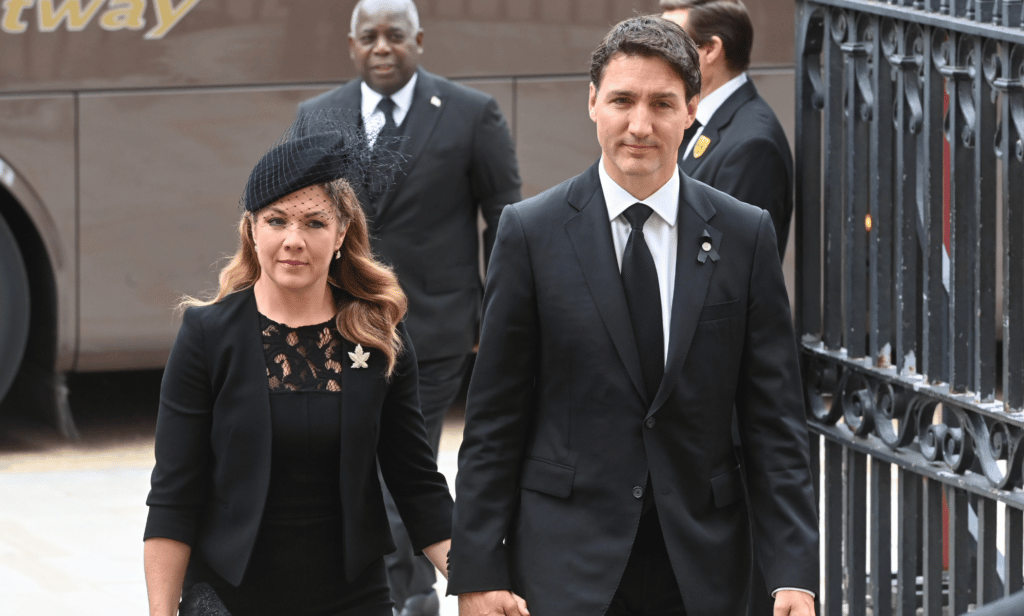 Justin Trudeau and his wife arrive at Queen Elizabeth II