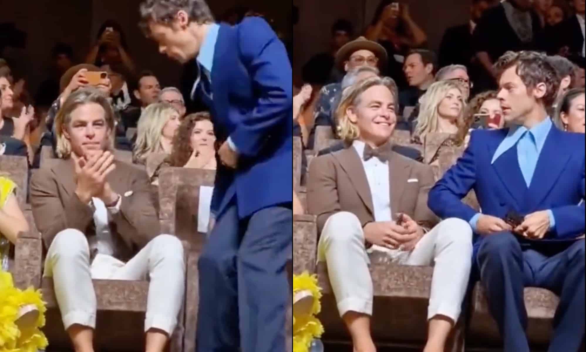 Harry Styles accused of 'spitting' on Chris Pine as video sends fans into frenzy