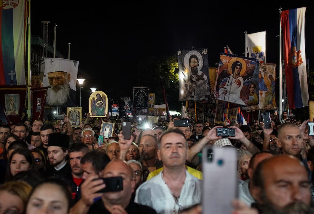 Religious and far-right mob stages chilling march against Pride in Serbia