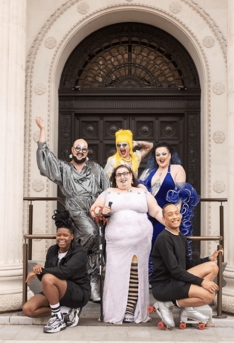 Clockwise from top left: Fatt Butcher, Ginny Lemon, Mama Mamba, Jaii Andrew, Bonnie Wheelass (in the middle), Just Soriah