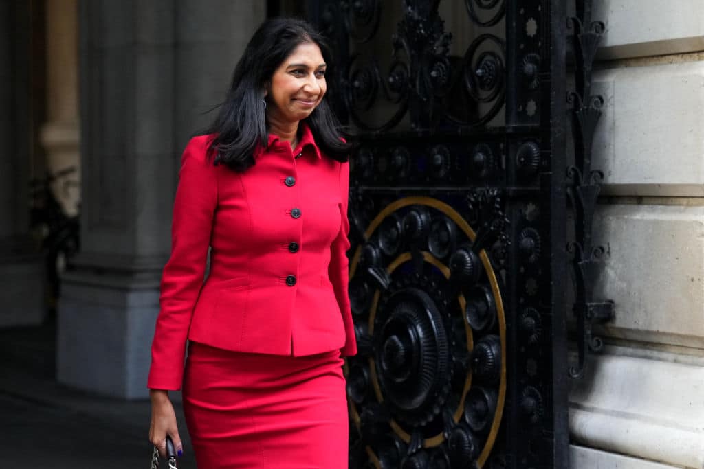 Suella Braverman outside No 10