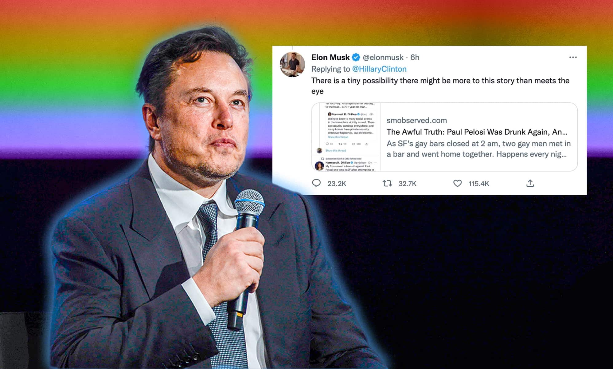 Elon Musk tweets anti-LGBTQ+ conspiracy theory about Paul Pelosi attack