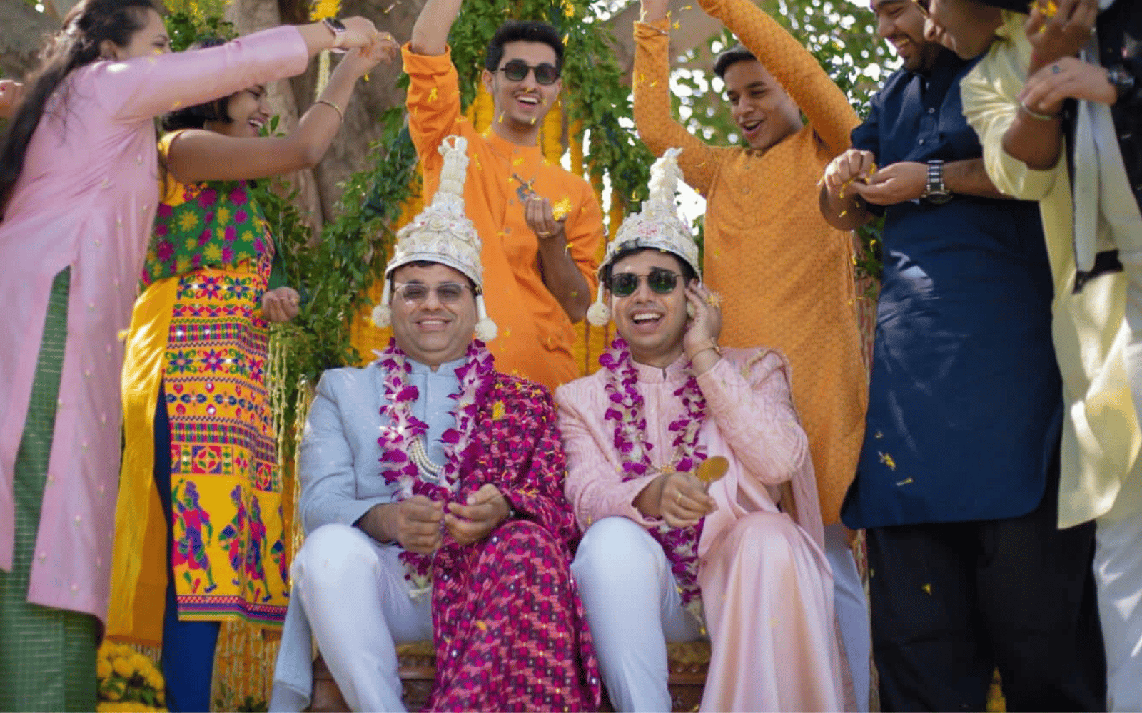Abhay Dange and Supriyo Chakraborty celebrate their wedding ceremony. 