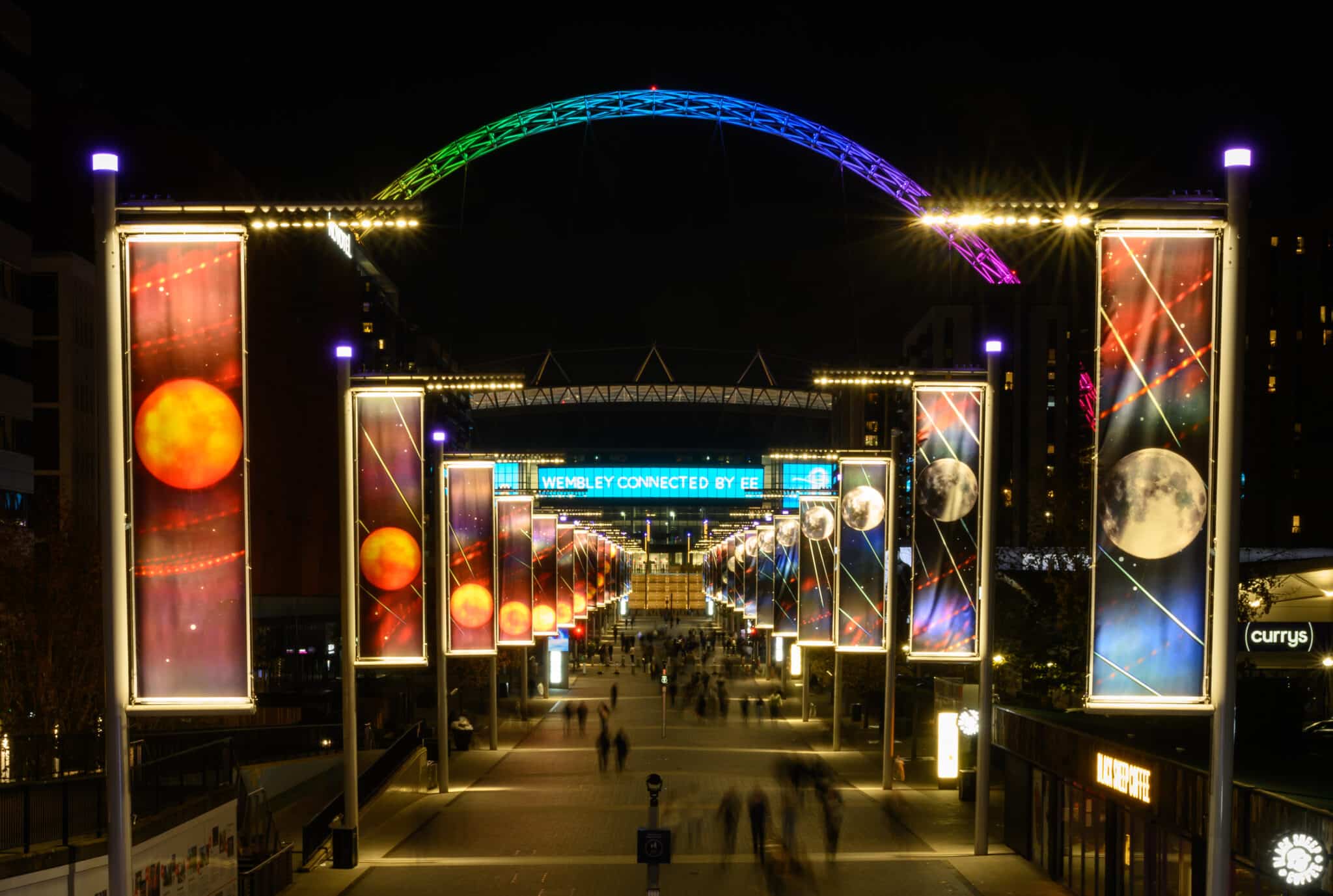 Wembley Stadium lit up in rainbow colours as row over LGBTQ+ rights and Qatar rages on