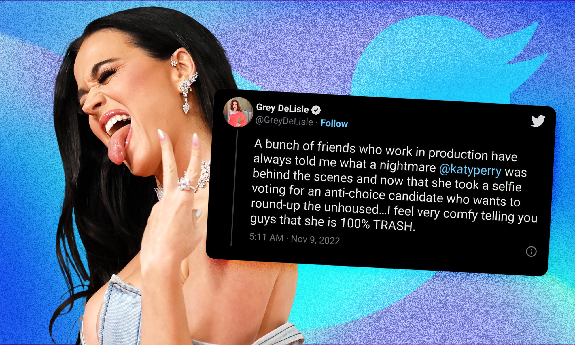 Katy Perry is ‘100% trash’ and a ‘nightmare’, actor claims