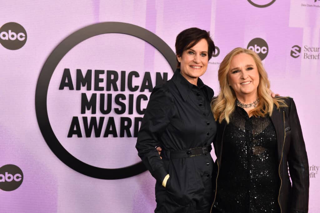 Melissa Etheridge (R) with partner Linda Wallem. (Sarah Morris/FilmMagic)