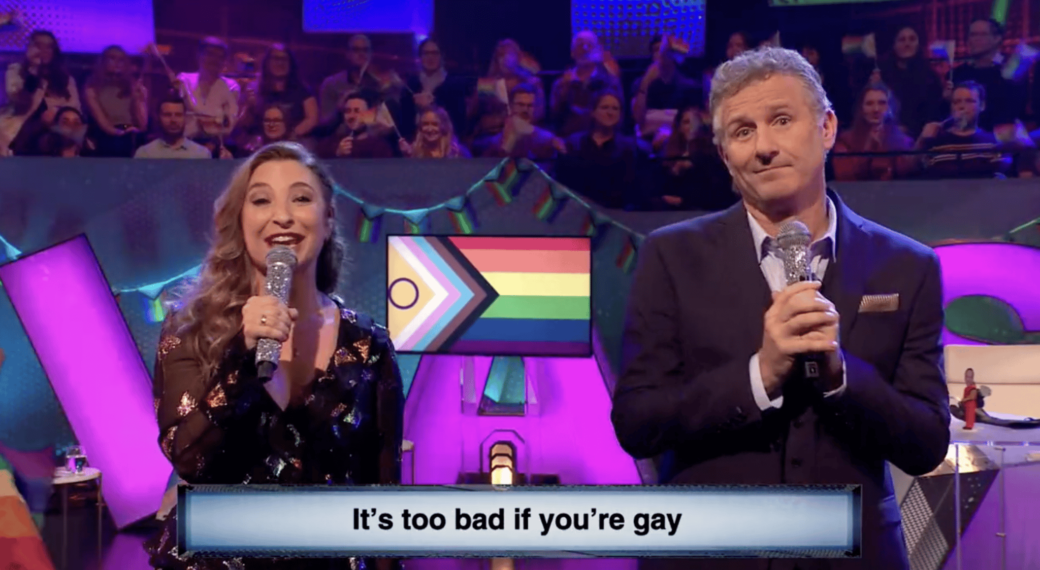 The Last Leg host 'sorry' for song about LGBTQ+ 'heads on a spike' in Qatar