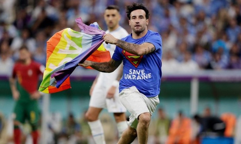 World Cup pitch invader banned from all future Qatar matches after brave Pride flag stunt
