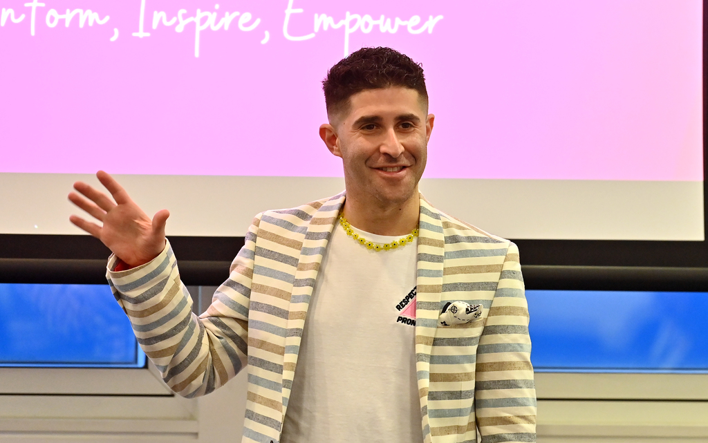 PinkNews CEO Benjamin Cohen delivering a talk at the PPA Independent Publisher Conference and Awards