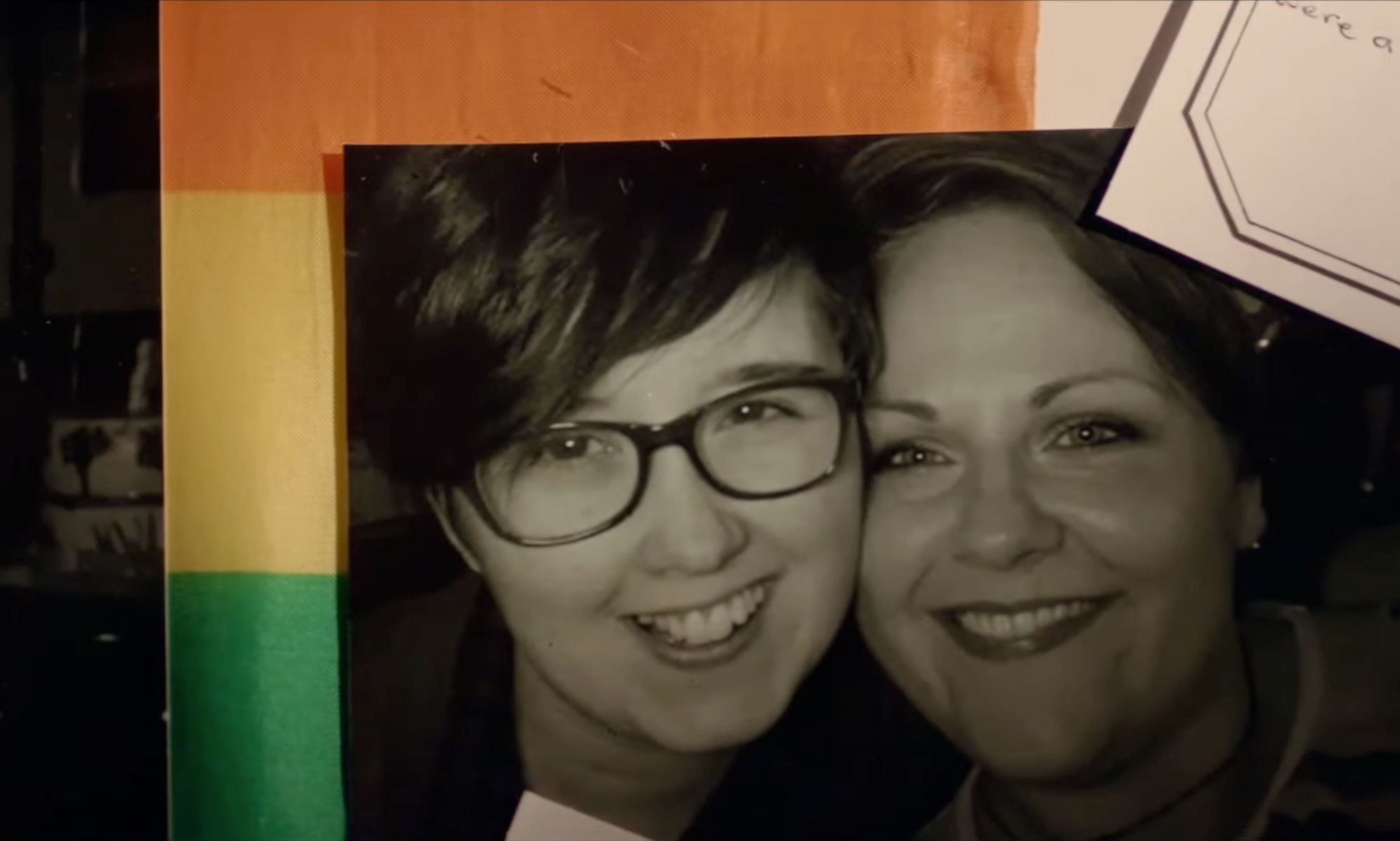 Lyra McKee and her partner Sara Canning pictured posing for a photograph together in a still image from the documentary Lyra.