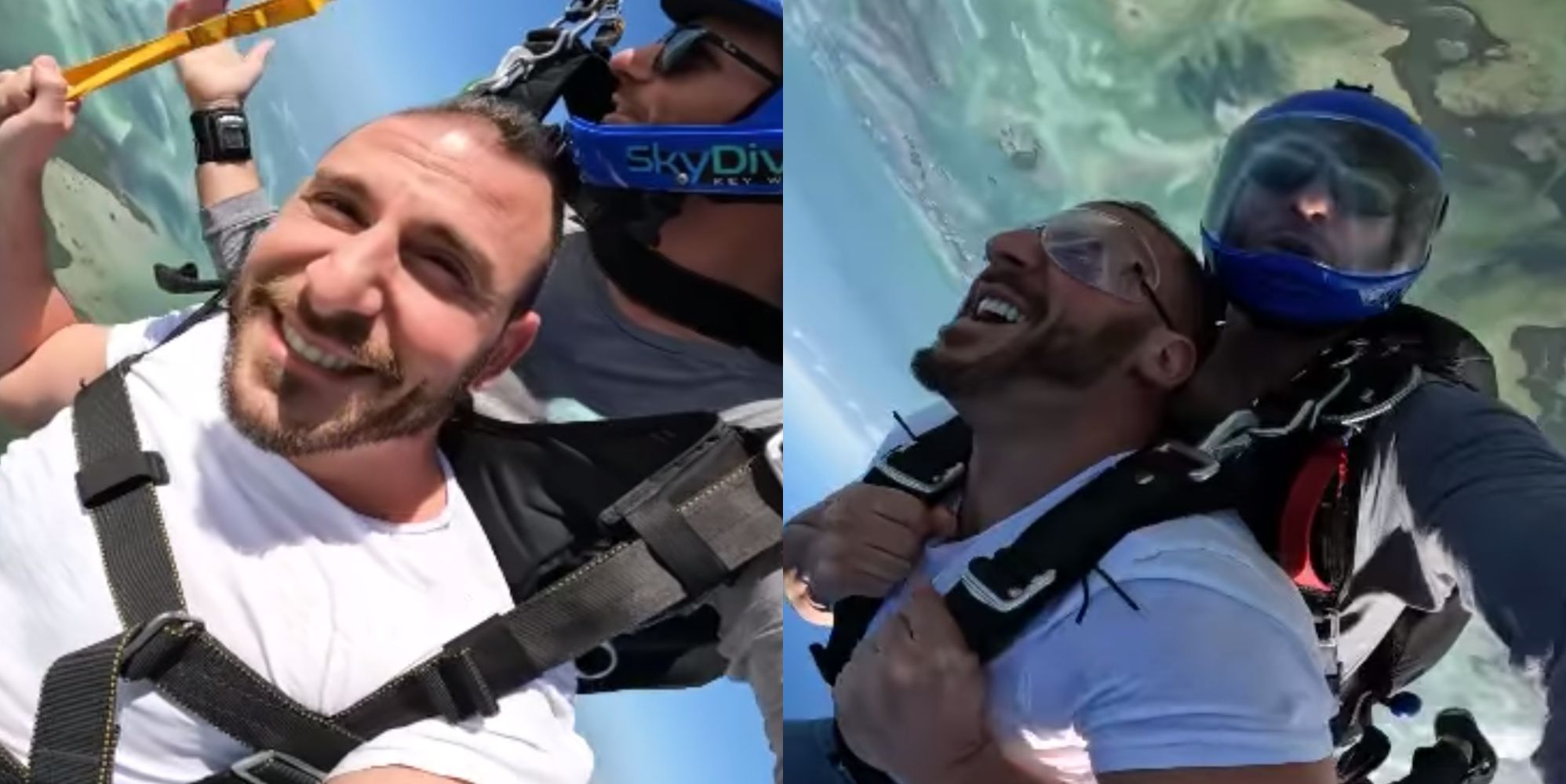 Watch the epic moment a gay man proposes to his boyfriend by jumping out of a plane for him