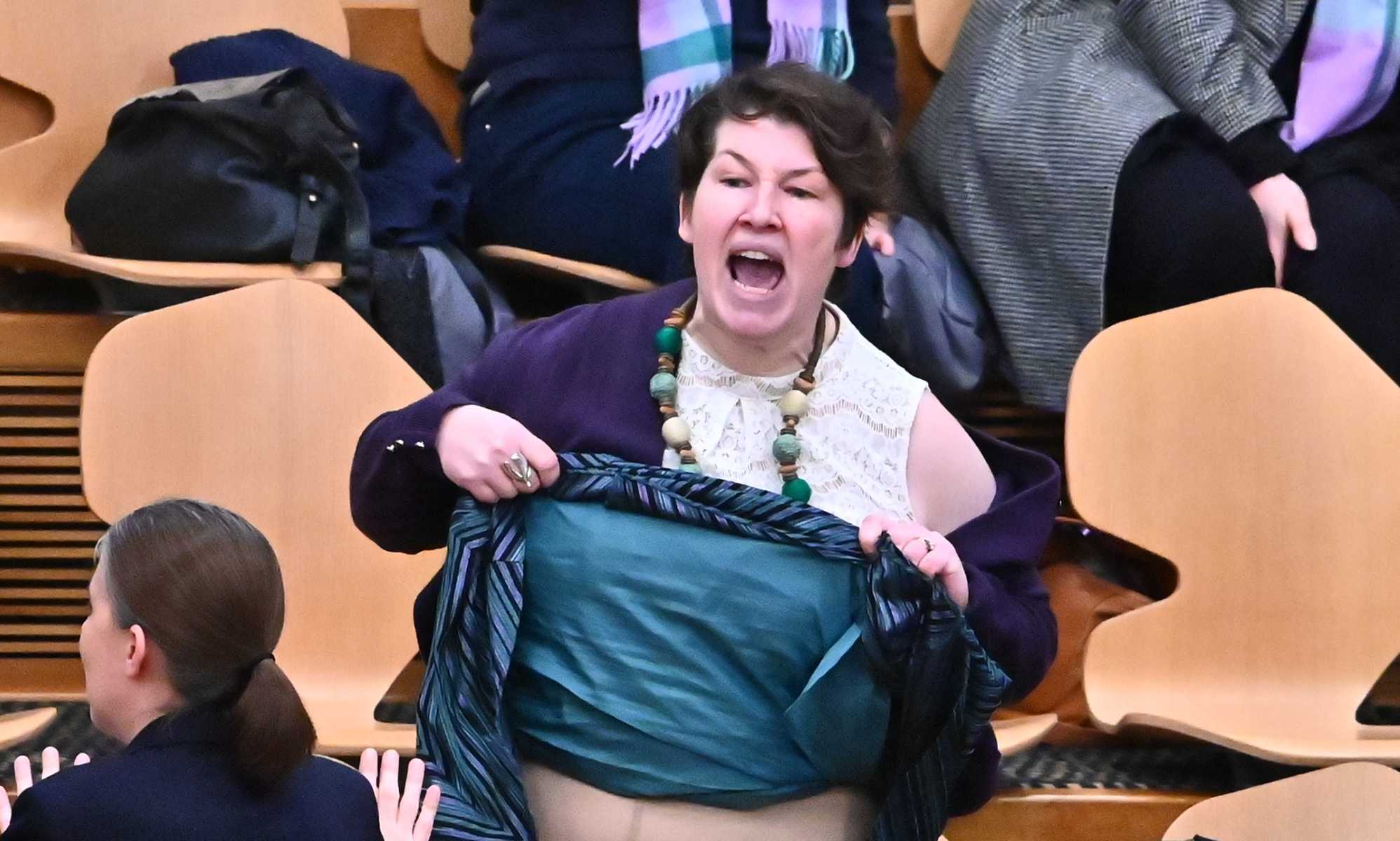 Scottish parliament investigating MSP who filmed 'flasher' protest during gender bill debate