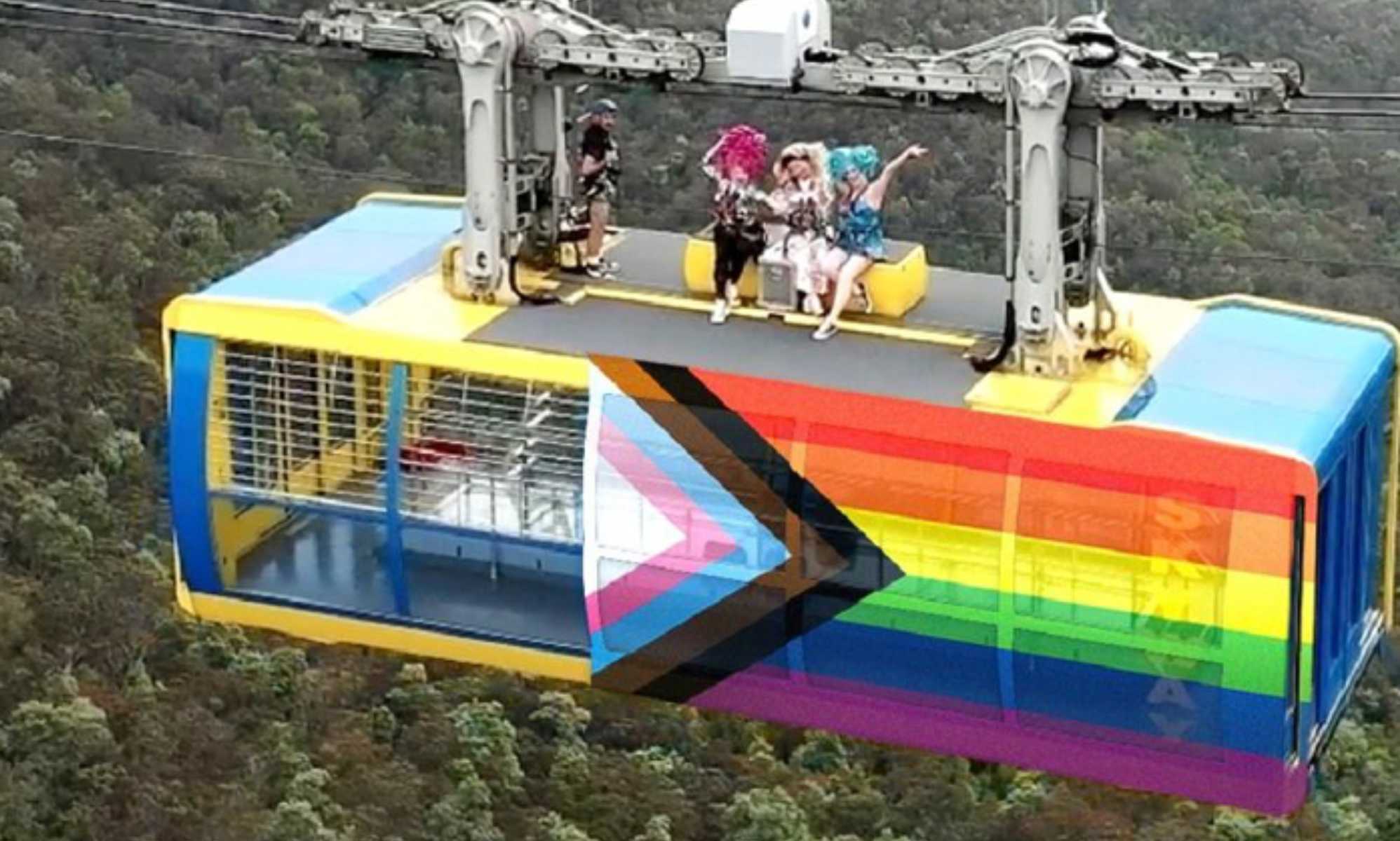 Trolls are getting upset by a cable car decorated with a Progress Pride flag: 'Pathetic snowflakes'
