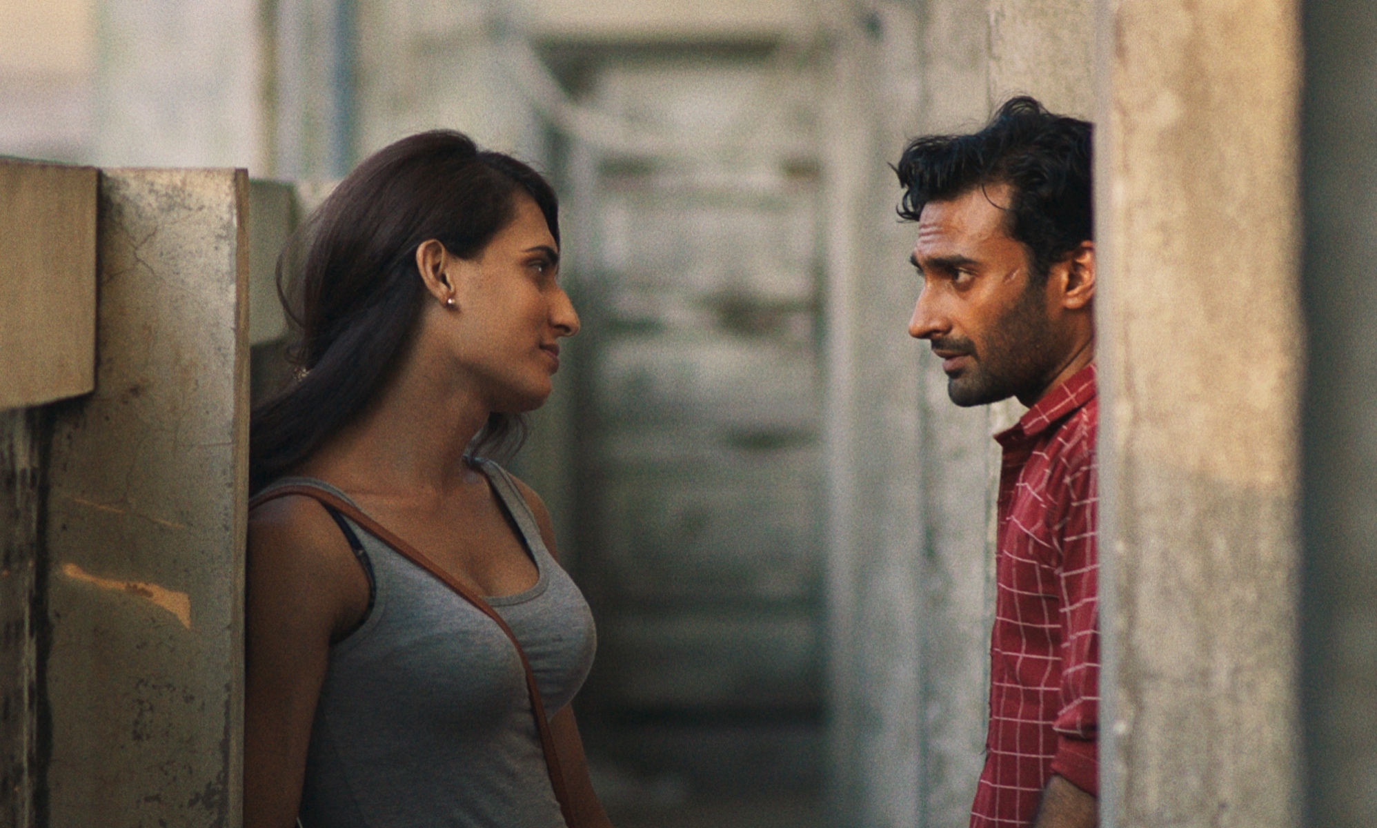 Alina Khan as Biba (L) and Ali Junejo as Haider (R) in Joyland. (Studio Soho)