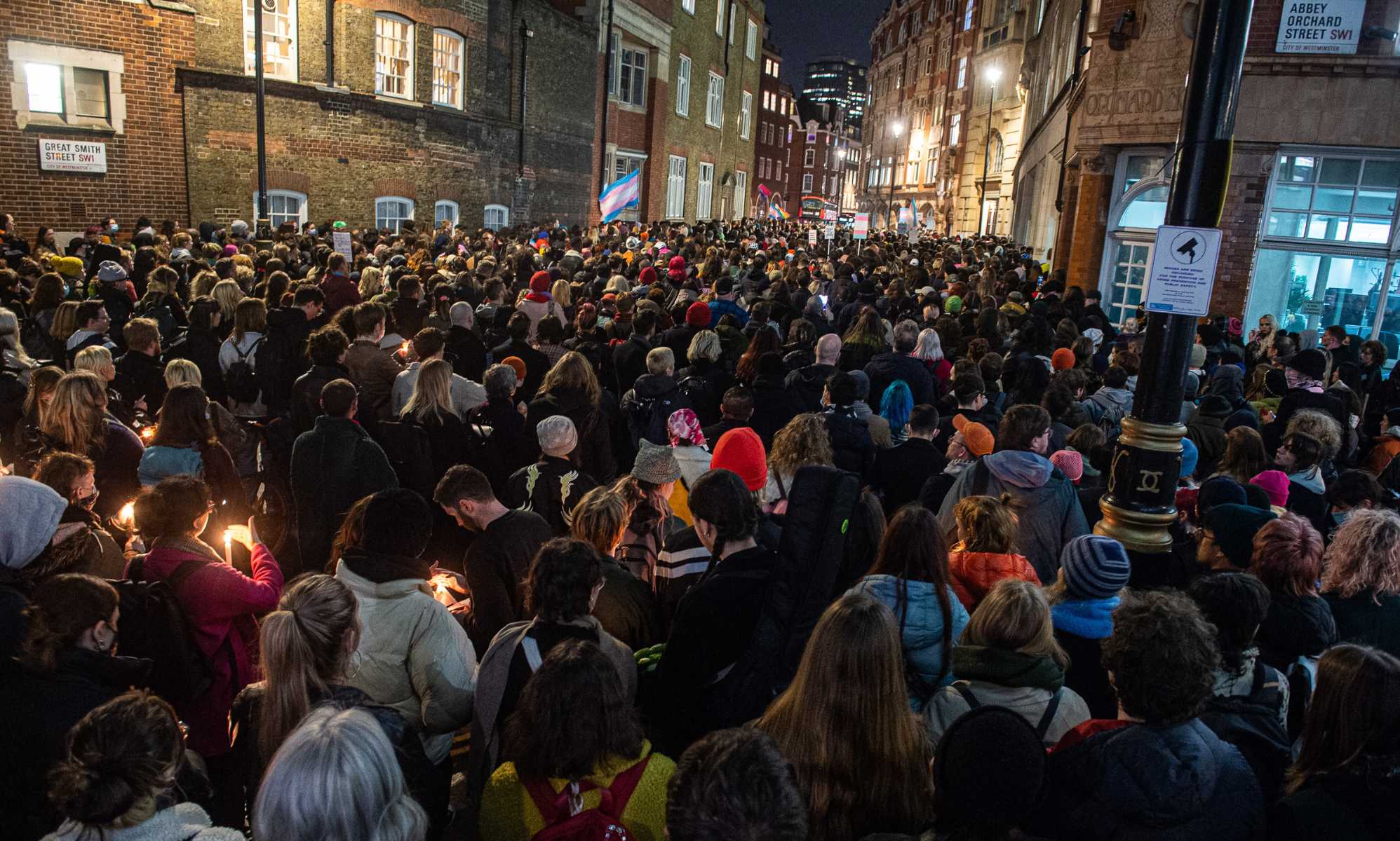 People gathered at a vigil for Brianna Ghey