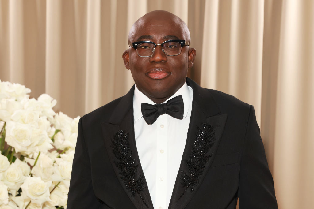 British Vogue Editor Edward Enninful in a black tuxedo