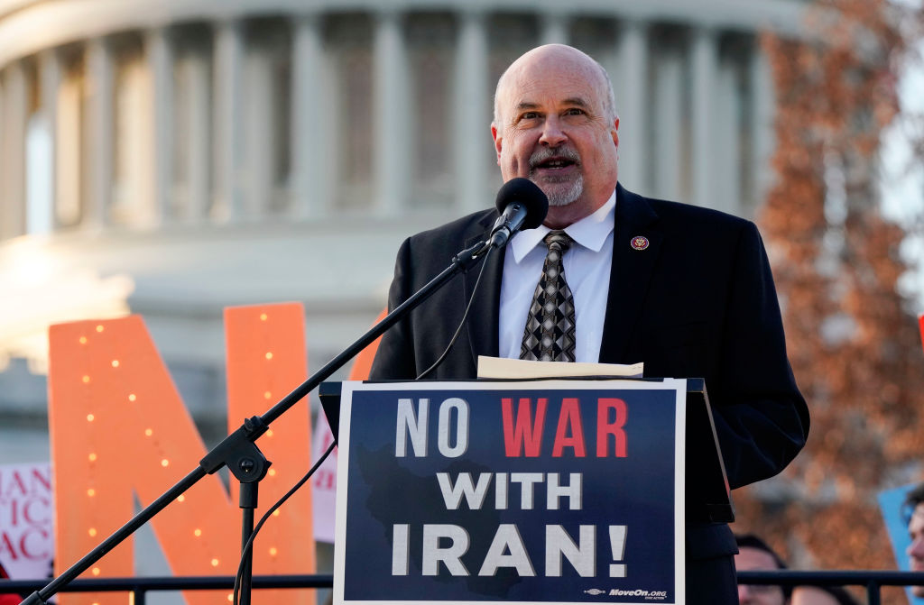 Mark Pocan speaks at a &quot;No War With Iran&quot; Rally at the US Capitol Building