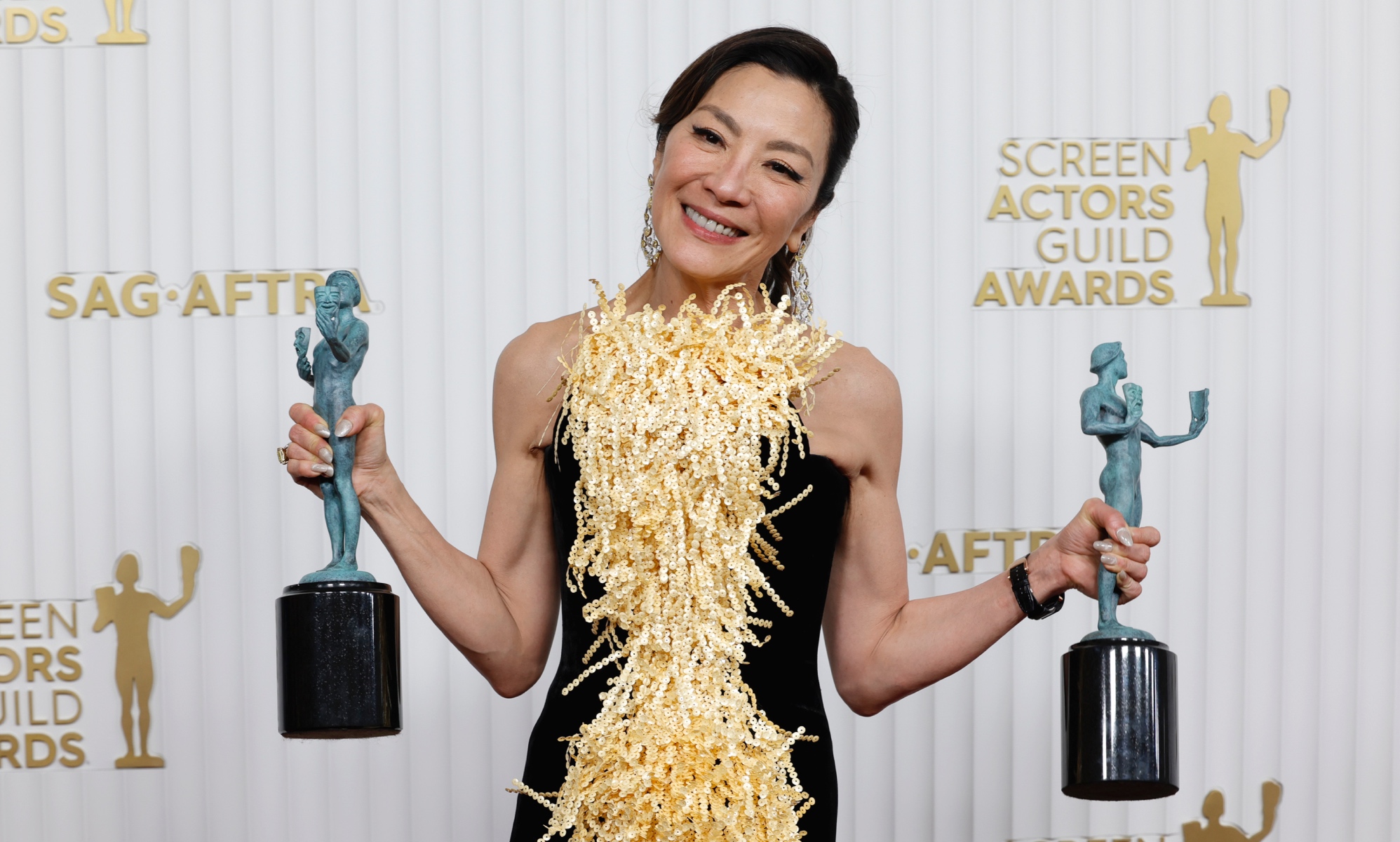 Michelle Yeoh dedicates emotional speech at SAG Awards to 'every little girl who looks like me'