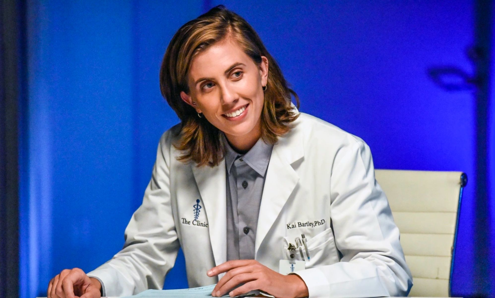 Screenshot of E.R. Fightmaster as Dr Kai Bartley from ABC